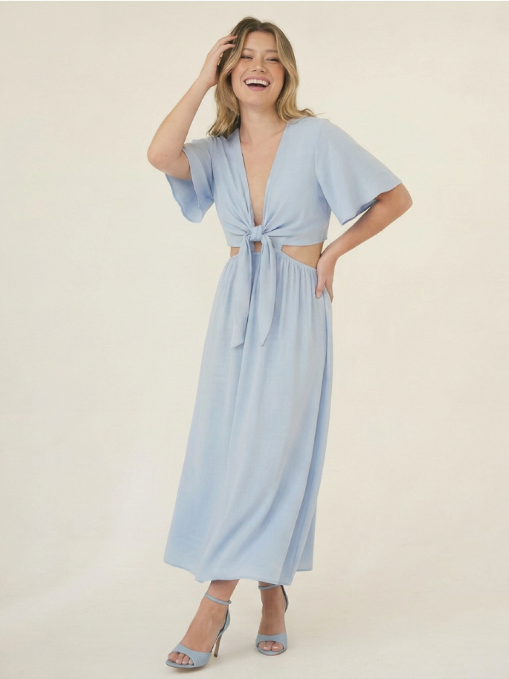 Vestido Largo Luciana Baby Blue