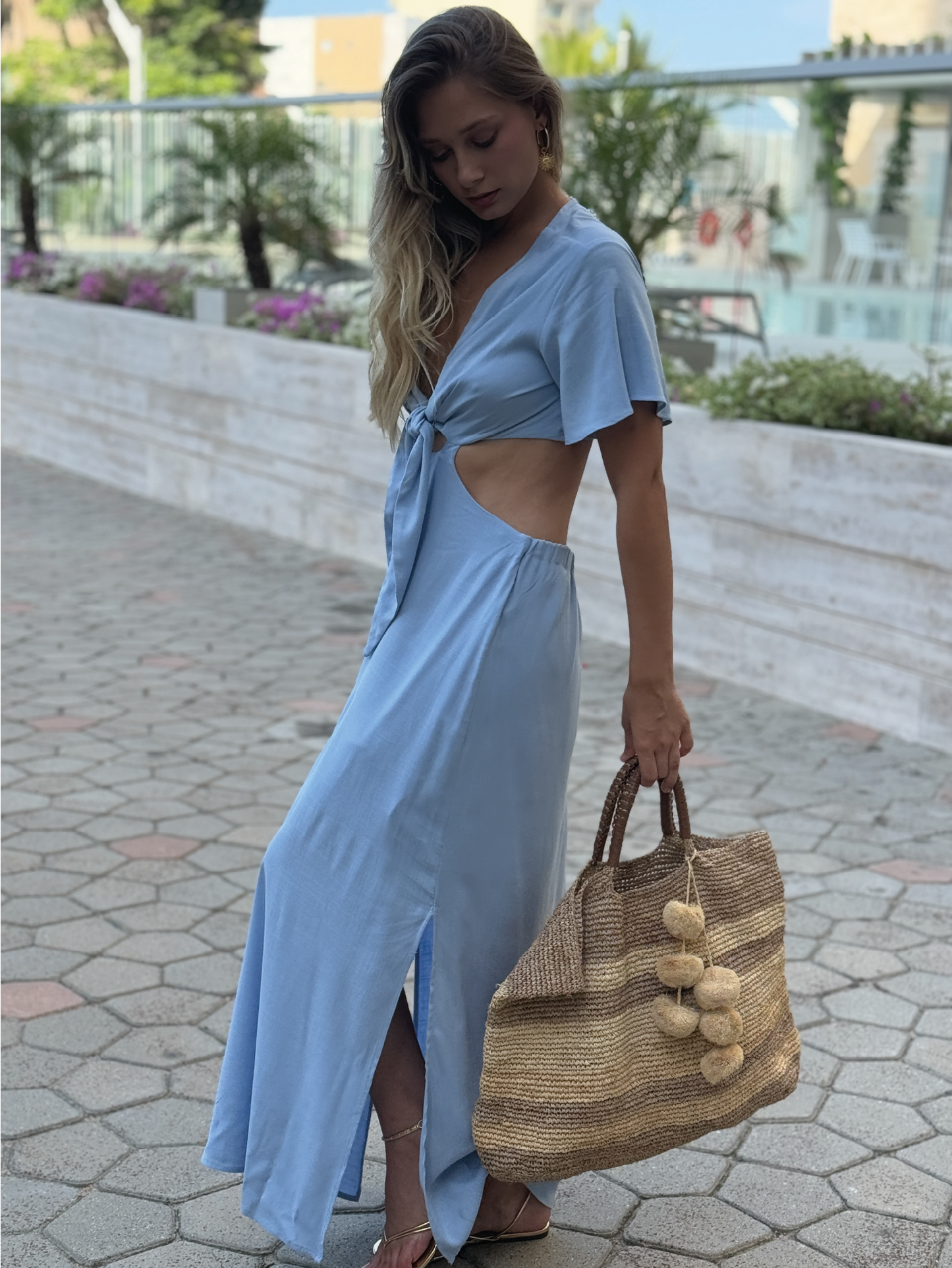 Vestido Largo Luciana Baby Blue