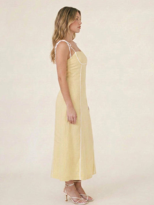 Vestido Largo Oval Amarillo
