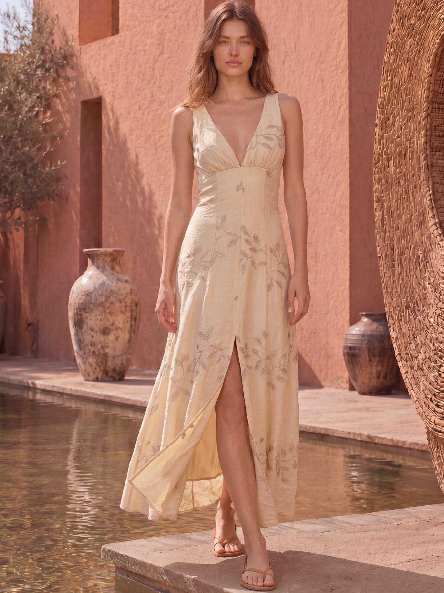 Vestido Largo Siciliana Vainilla