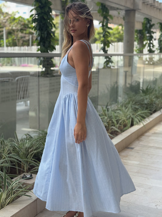 Vestido Largo Ikia Baby Blue
