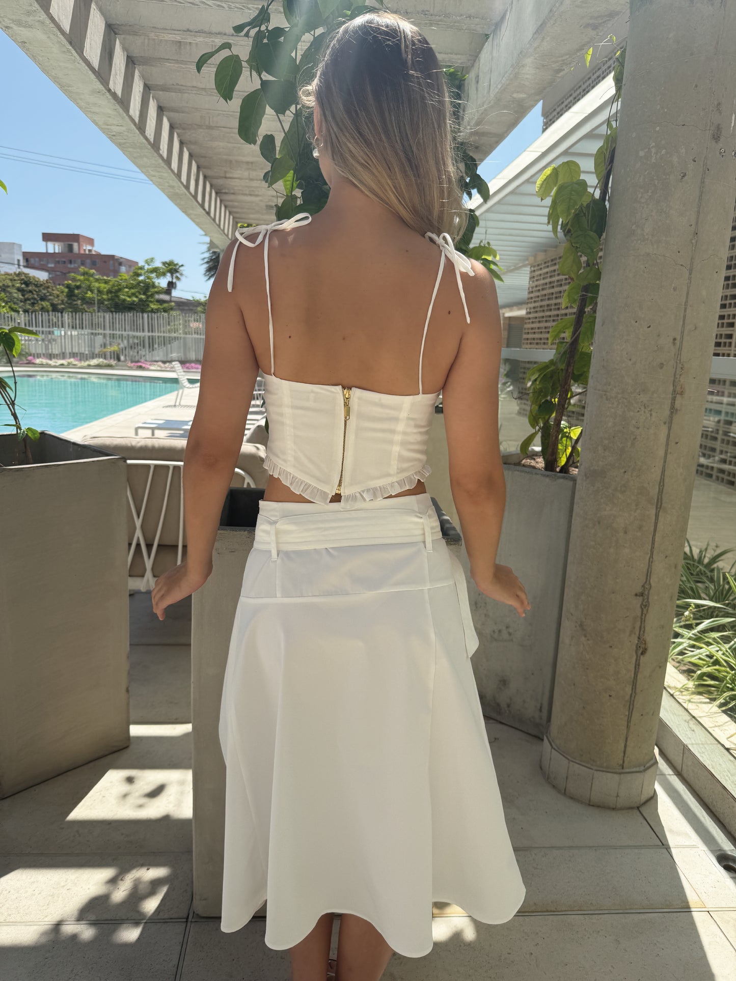 Falda Larga Zila Blanco