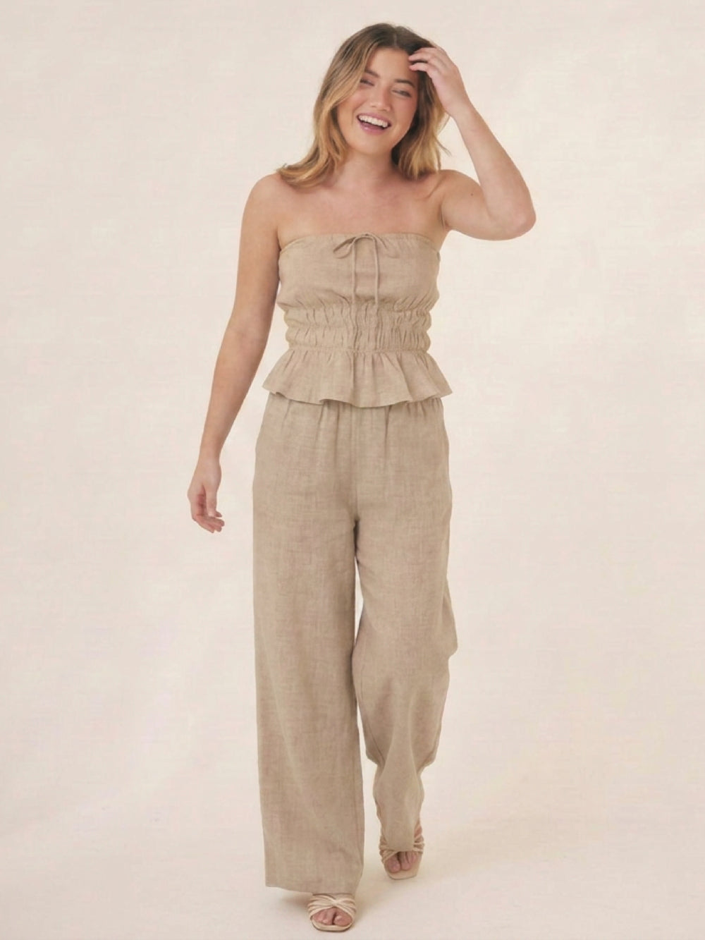 Pantalon Largo Cairo Taupe