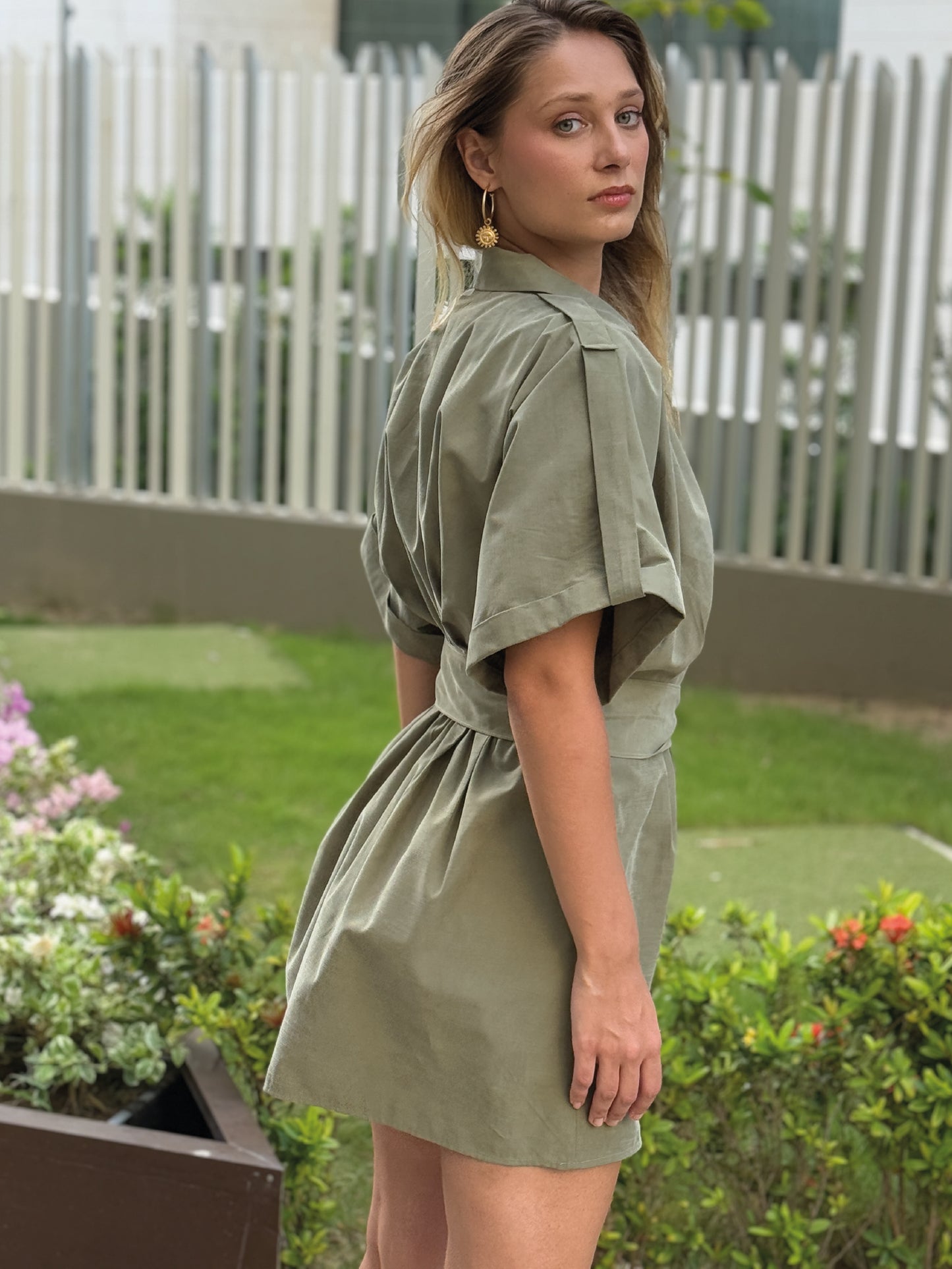 Vestido Corto Harmony Olivo