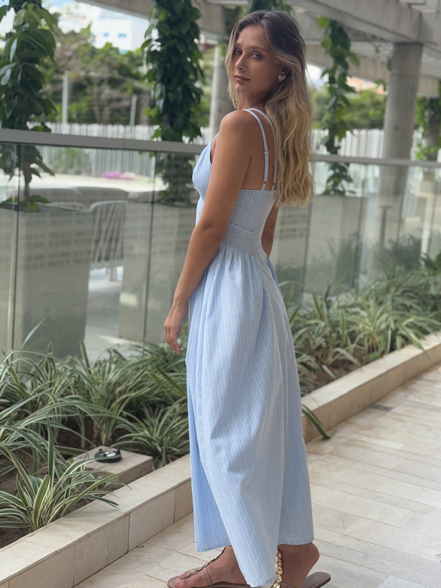 Vestido Largo Ikia Baby Blue