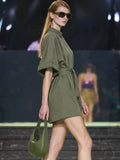 Vestido Corto Harmony Olivo