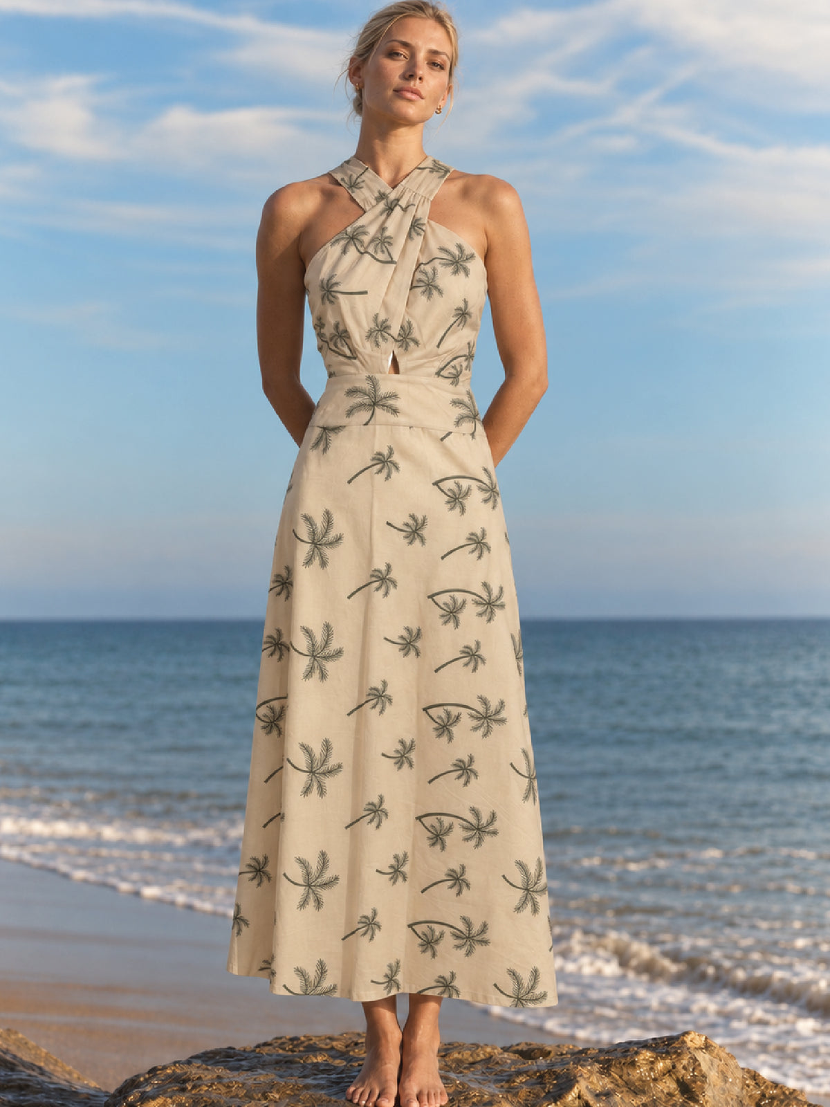 Vestido largo Nubella Sand