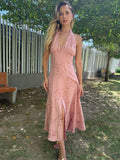 Vestido Largo Siciliana Rosa