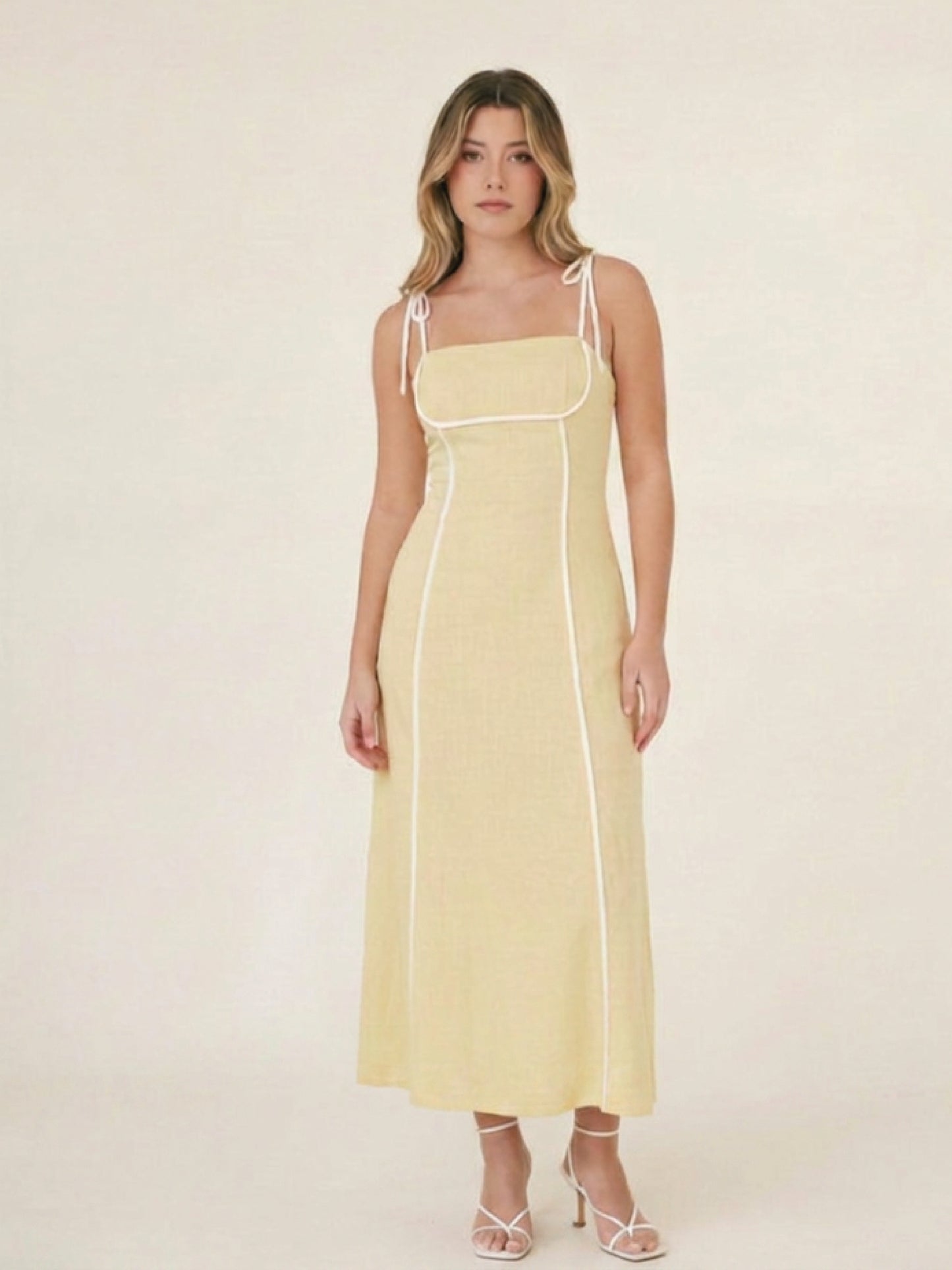Vestido Largo Oval Amarillo