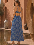 Vestido Largo Esmia Azul Indigo