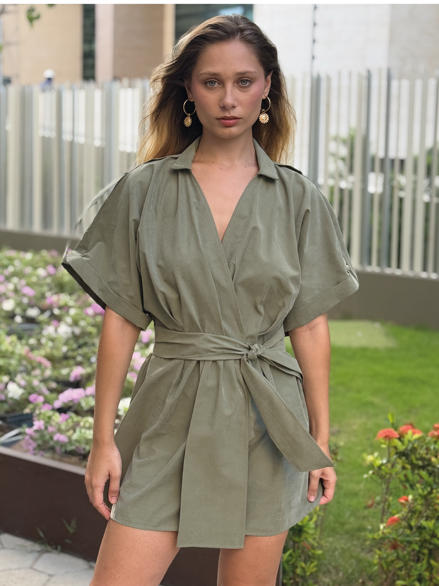 Vestido Corto Harmony Olivo