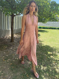 Vestido Largo Siciliana Rosa