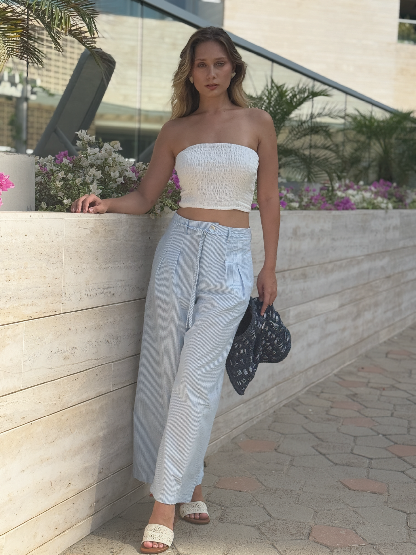 Pantalon Largo Megan Baby Blue