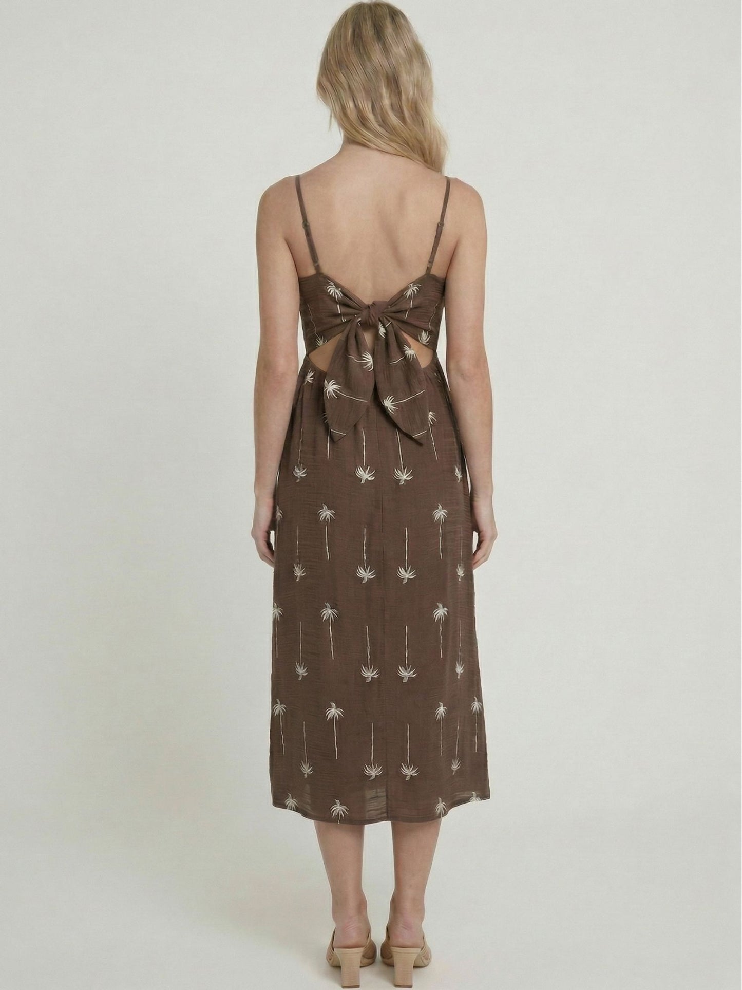 Vestido Largo Diamanto Cafe