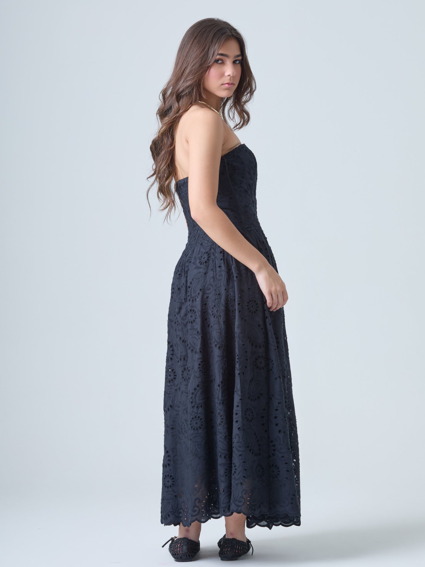 vestido largo murielle de color engro strapple